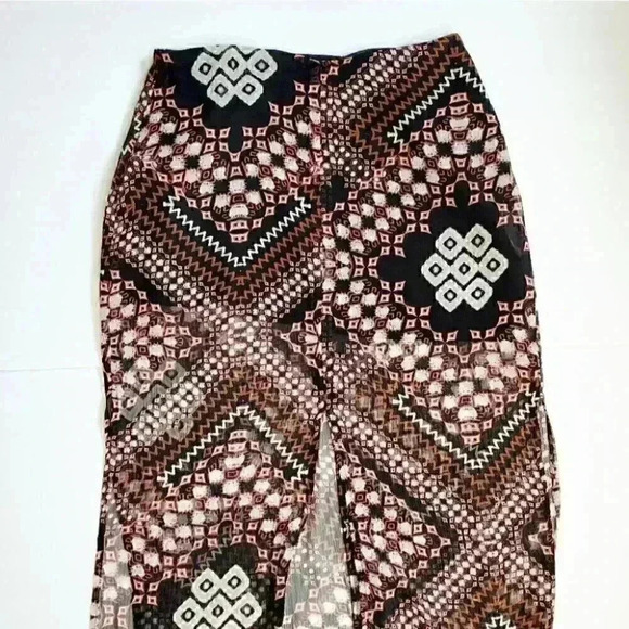 Express boho printed high slit midi skirt size small - Picture 3 of 9